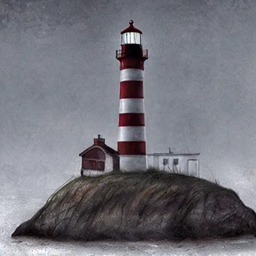 Image similar to a beautiful image of a lighthouse from silent hill, realistic, very detailed