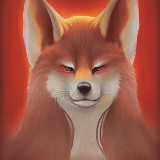 Image similar to portrait of a kitsune, concept art