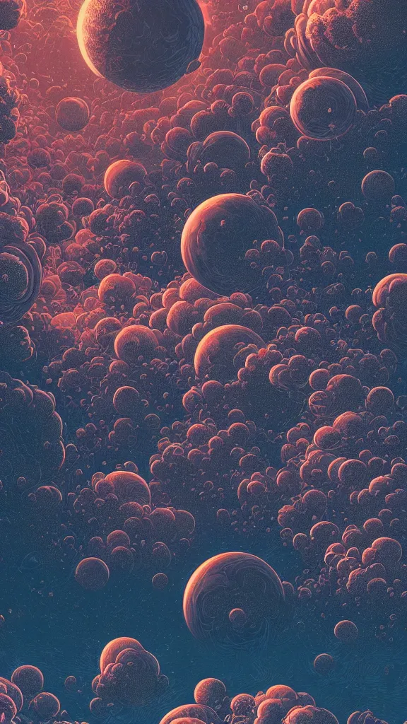 Prompt: highly detailed illustration of a new planet with lots of cummulonimbus clouds by kilian eng, moebius, nico delort, oliver vernon, joseph moncada, damon soule, manabu ikeda, 4 k resolution