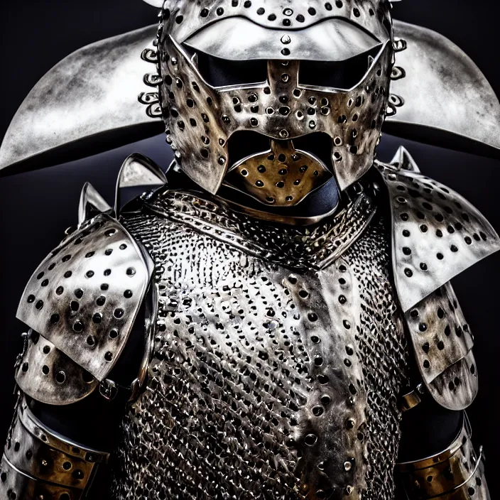 Image similar to photo of a warrior with metal jaguar themed armour, highly detailed, 4 k, hdr, smooth, sharp focus, high resolution, award - winning photo