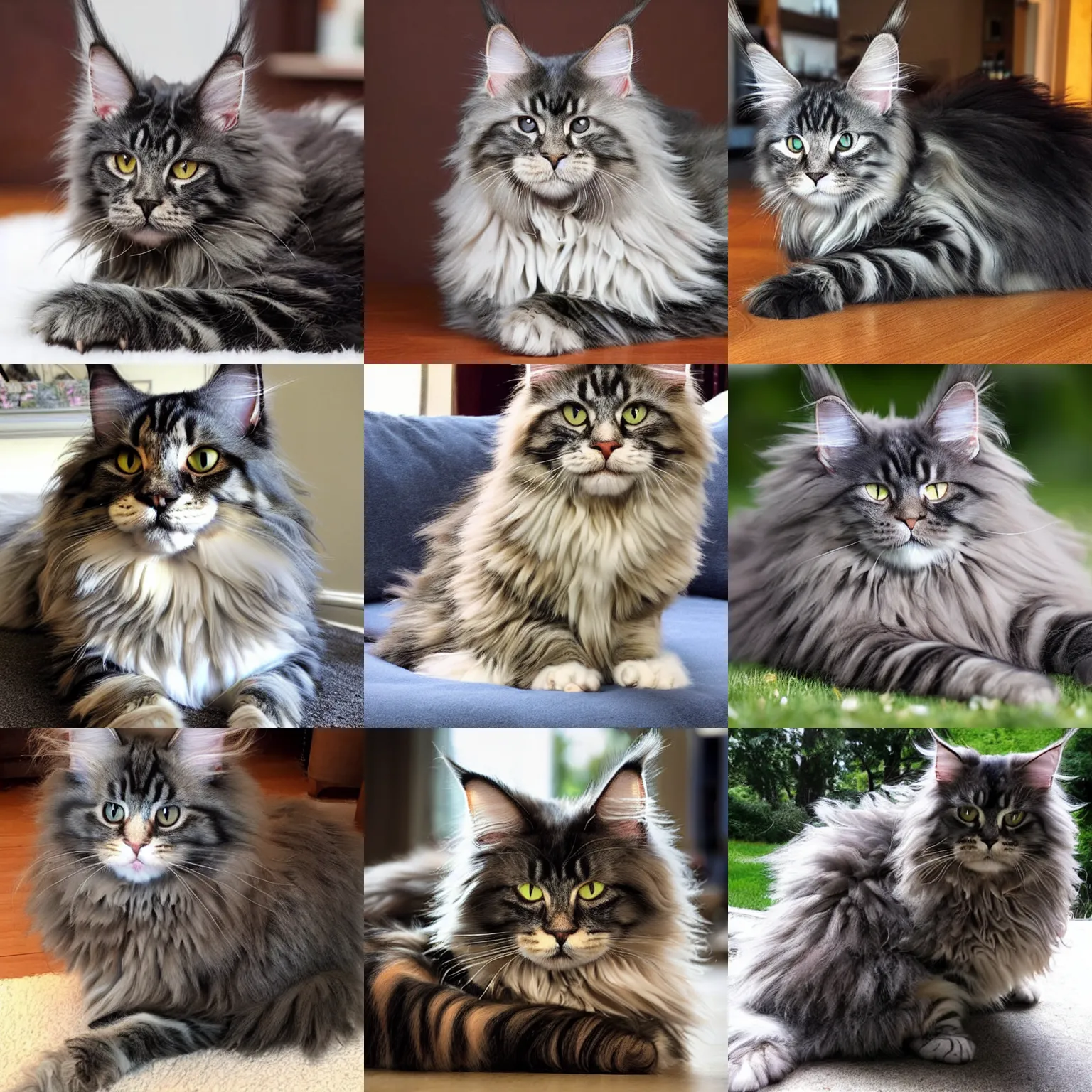 Prompt: thicc maine coon cat, photo