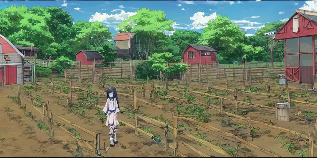 Image similar to anime style farm