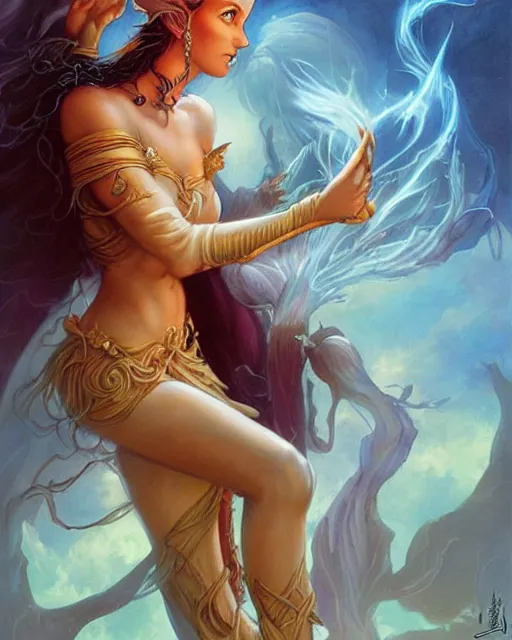 Image similar to a beautiful elf princess by julie bell and Ross Tran and Michael Whelan