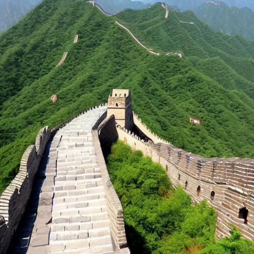 Image similar to Great Wall of china made of Lego bricks