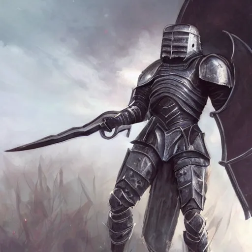 Image similar to a full armored knight, art by charlie bowater