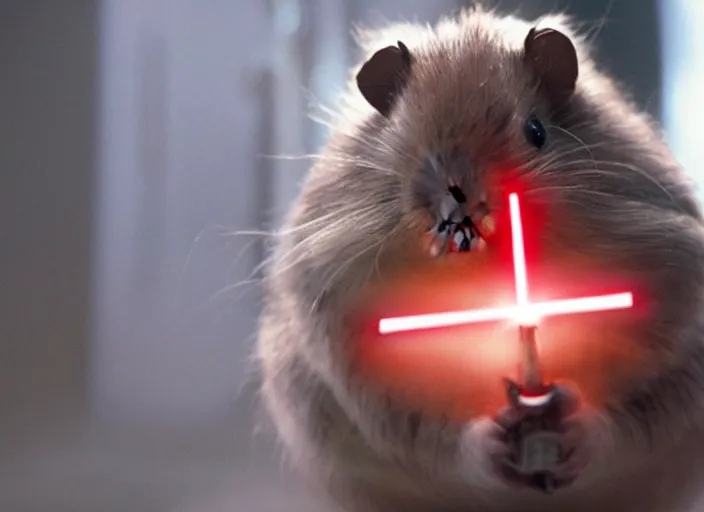 Image similar to movie still, star wars, hamster, cinematic, sharp focus, 8 k