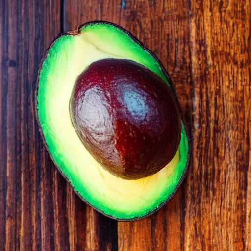 Prompt: photo of an avacado that has a person's face