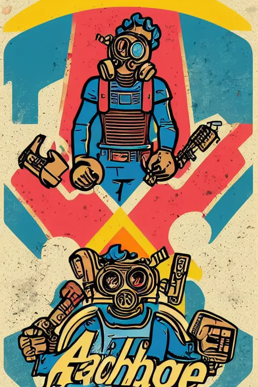 Image similar to fallout 7 6 retro futurist illustration art by butcher billy, sticker, colorful, illustration, highly detailed, simple, smooth and clean vector curves, no jagged lines, vector art, smooth andy warhol style