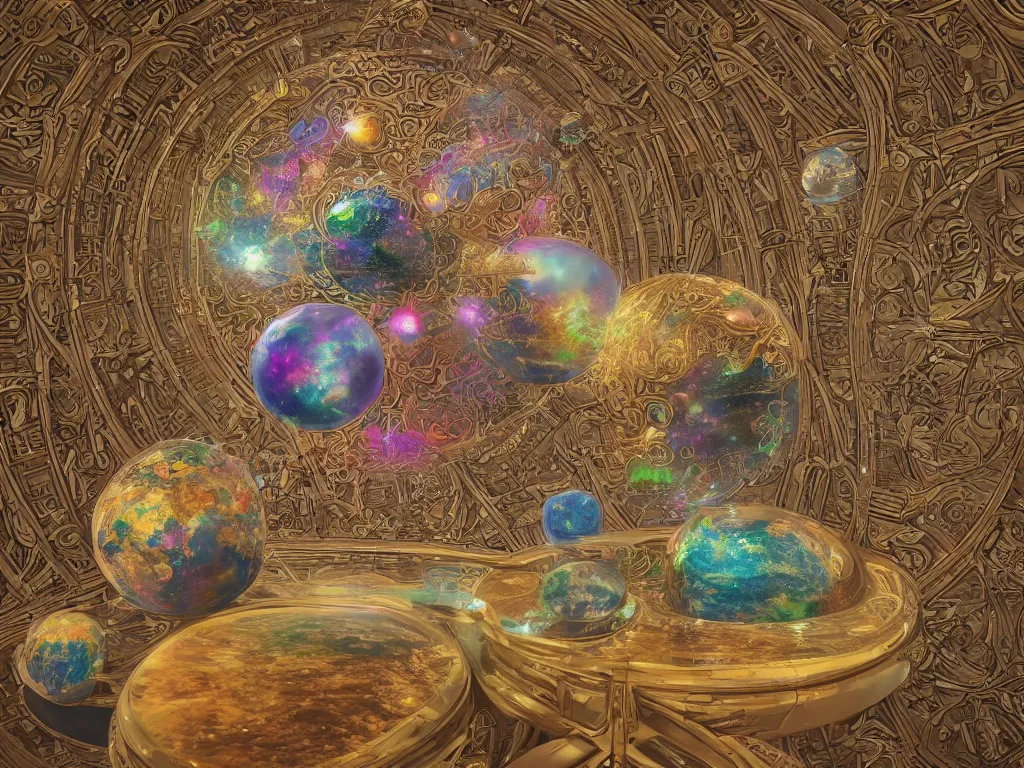 Prompt: The universe is a spheroid region 705 meters in diameter, 3d render, Sunlight Study, by Georg Dionysius Ehret and ((((Lisa Frank)))), Art Nouveau, 8k, extreme detail, sharp focus, octane render