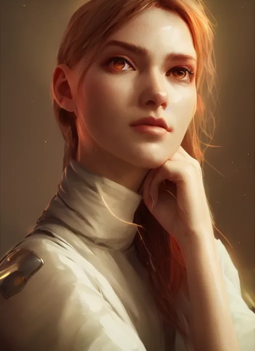 Prompt: android portrait, trending in artstation, cinematic lighting, studio quality, smooth render, unreal engine 5 rendered, octane rendered, art style by klimt and nixeu and ian sprigger and wlop and krenz cushart.