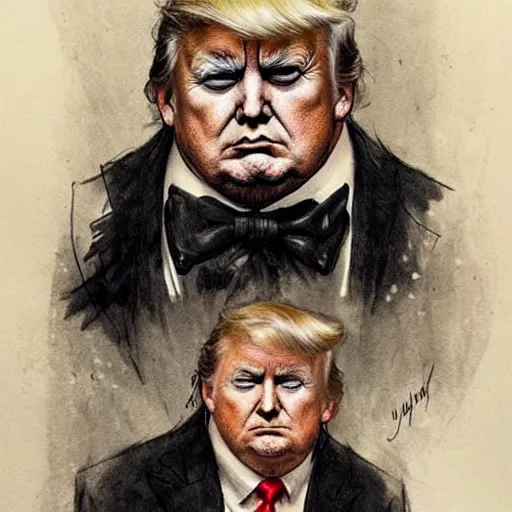 Image similar to ( ( ( ( ( chubby donald trump, gothic, dark. muted colors. ) ) ) ) ) by jean - baptiste monge!!!!!!!!!!!!!!!!!!!!!!!!!!!