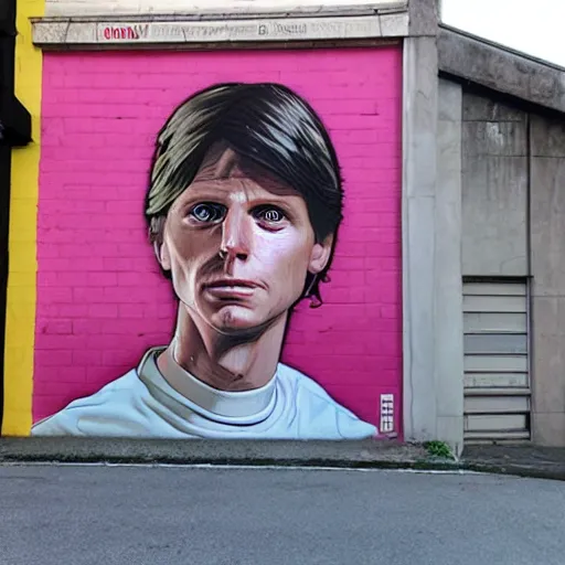 Prompt: Street-art portrait of Marty McFly from back to the future movie in style of Etam Cru