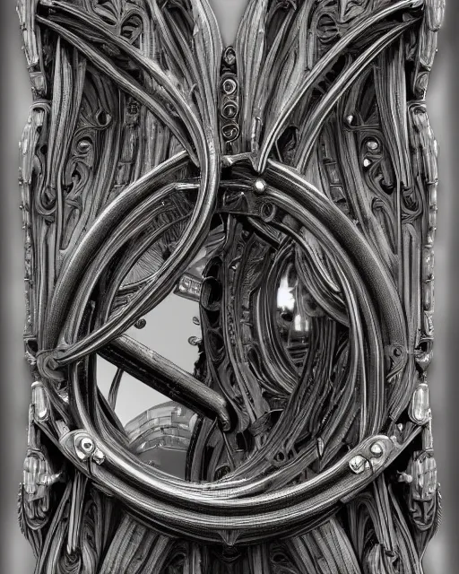 Prompt: frame mirror design by hr giger, biomechanical, 4 k, hyper detailed