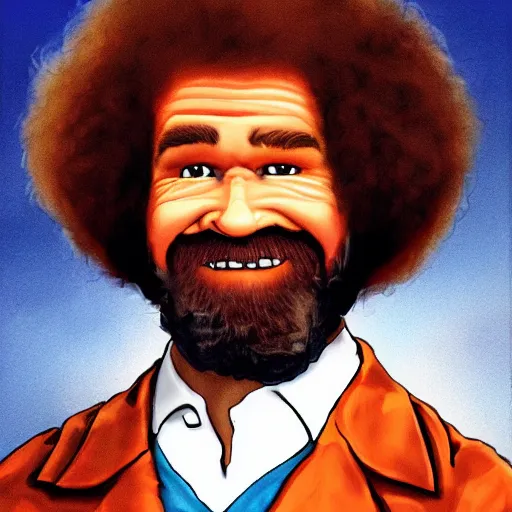 Image similar to serial killer bob ross