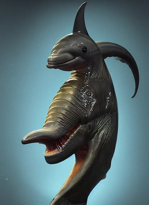 Image similar to early man dolphin behemoth, golden rainbow tubing, basil wolverton, hr giger, filmic, octane render