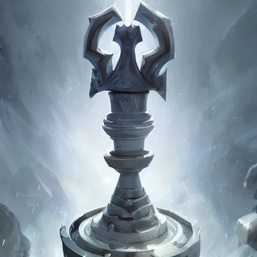 Image similar to a white chess pawn piece, chess piece, chess piece, chess, chess, chess piece, battlefield background, bright art masterpiece artstation. 8 k, sharp high quality artwork in style of jose daniel cabrera pena and greg rutkowski, concept art by tooth wu, blizzard warcraft artwork, hearthstone card game artwork, chess pawn