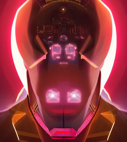 Image similar to symmetry!! egyptian prince of technology, solid cube of light, hard edges, product render retro - futuristic poster scifi, lasers and neon circuits, brown skin man egyptian prince, intricate, elegant, highly detailed, digital painting, artstation, concept art, smooth, sharp focus, illustration, dreamlike, art by artgerm