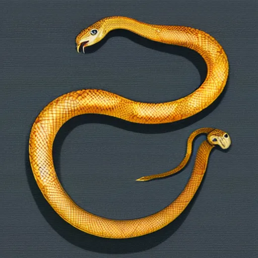 a snake shaped like the letter s, a snake standing on