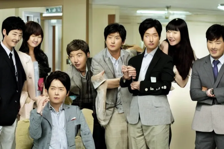 Prompt: still from korean adaptation of Parks and Recreation (2009)