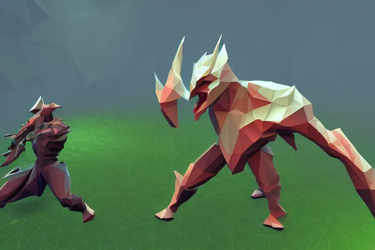 Image similar to low poly morph from dota 2, high detailed, 4 k, screenshot