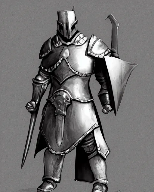 Image similar to fantasy warrior in full armor, simple, smooth, rough sketch, plain, extremely clean, uncluttered, basic, trending on artstation,