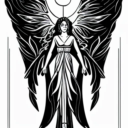 Image similar to biblically acurate angel, ophanim, thin linework, tattoo style, high resolution, lineart, vector, black and white image,