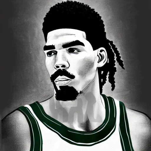 Image similar to Portrait of Boston Celtics Jayson Tatum, Jayson Tatum as Che Guevara, Jayson Tatum as Guerilla Heroica, Black and White, by Alberto Korda, inspiring, dignifying, stoic, stoicism, national archives, digital art, trending on artstation, octane render