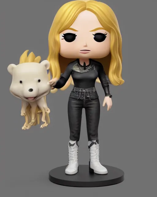 Prompt: full body 3d render of Nicole Kidman as a funko pop, studio lighting, white background, blender, trending on artstation, 8K, highly detailed