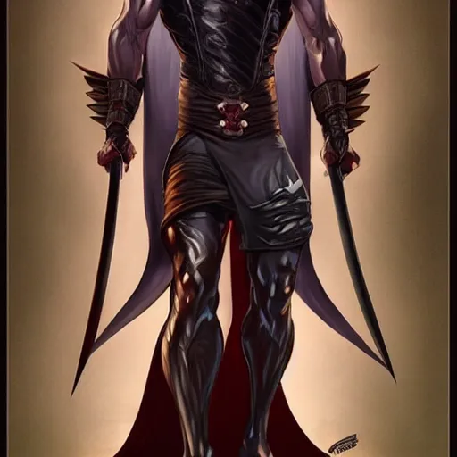 Prompt: character concept, wide angle, full body, symmetrical, young man with dark ninja clothes. detailed, high quality, dynamic lightning, fantasy, scenematic. artwork by artgerm, wlop, alex ross, greg rutknowski, alphonse mucha