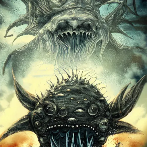 Image similar to Monsters of the deep sea, nightmare 4k digital art