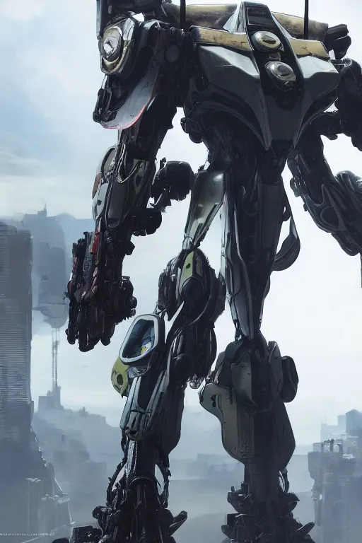 Image similar to anthem futuristic medium size mech tank by masamune shirow and makoto kobayashi, rescue labels, exposed exoskeleton, big medium small shape, low angle, epic, cinematic lighting, insanely detailed, photoreal, white overtones, trending on art station, 8 k, deep focus