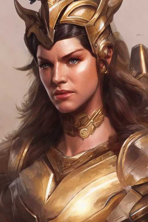 Image similar to amazon valkyrie athena, d & d, fantasy, portrait, highly detailed, headshot, digital painting, trending on artstation, concept art, sharp focus, illustration, art by artgerm and greg rutkowski and magali villeneuve