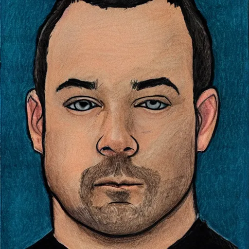 Prompt: self - portrait drawn by dave matthews