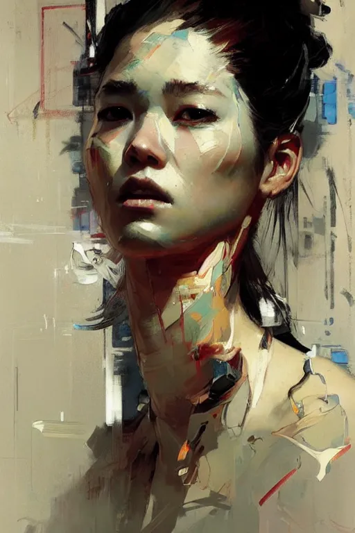 Image similar to hoyeon jung by greg rutkowski, jeremy mann, francoise nielly, van gogh, ross tran, rule of thirds, seductive look, beautiful
