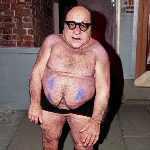 Image similar to danny devito in full body paint