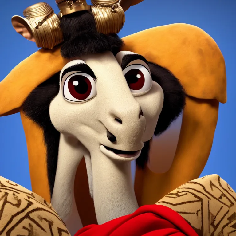 Image similar to A detailed photo of Emperor Kuzco!!!!!!!!!!!!!!!!!!. Portrait! by Martin Schoeller. Close-up. Low Light. Octane Render. Unreal engine 5. 8K. UHD. Post production.