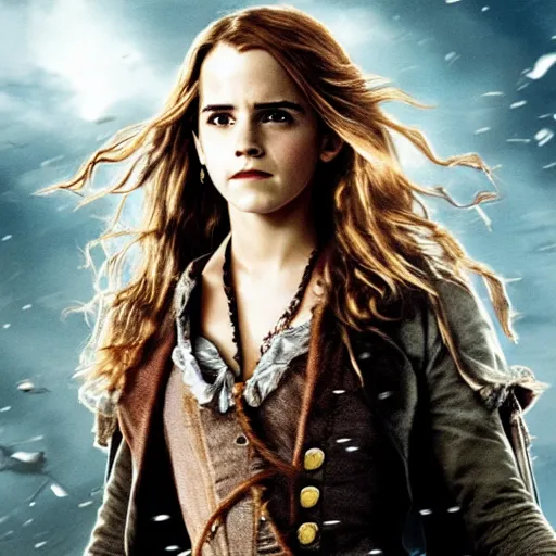 Prompt: emma watson as hermione granger in pirates of the caribbean