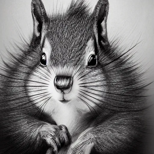 Image similar to samurai squirrel samurai painting portrait, desaturated, chiaroscuro, extremely detailed, artstation, cinematic