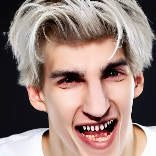 Image similar to really ugly xqc, big nose, crookedd teeth