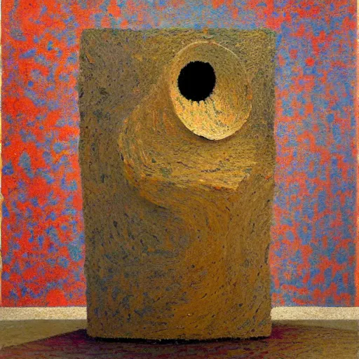 Image similar to a detailed impasto painting by shaun tan and louise bourgeois of an abstract forgotten sculpture by the caretaker and ivan seal