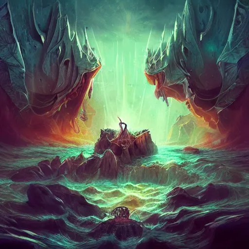 Prompt: epic music album cover, Ivan Torrent, trending on Artstation, award-winning art