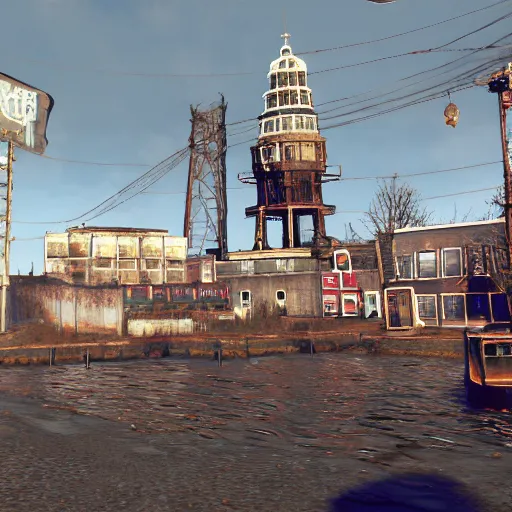 Image similar to Amsterdam in Fallout 4