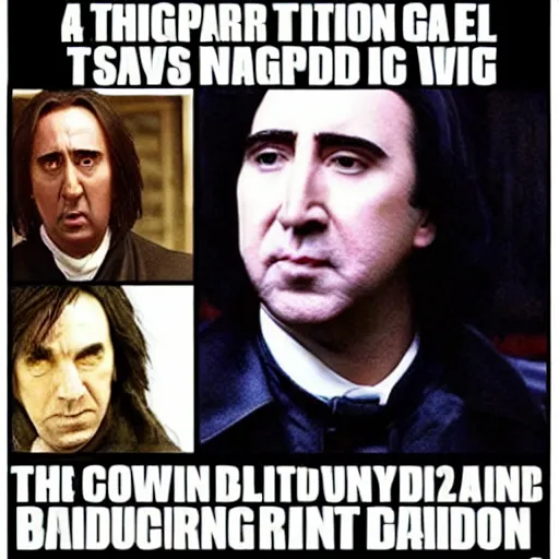 Image similar to snape is nicolas cage