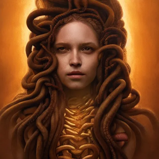 Prompt: Mythical petrifying Medusa portrait, atmospheric lighting, painted, intricate, volumetric lighting, beautiful, rich deep colors masterpiece, golden hour, sharp focus, ultra detailed, by Leesha Hannigan, Ross Tran, Thierry Doizon, Kai Carpenter,Ignacio Fernández Ríos