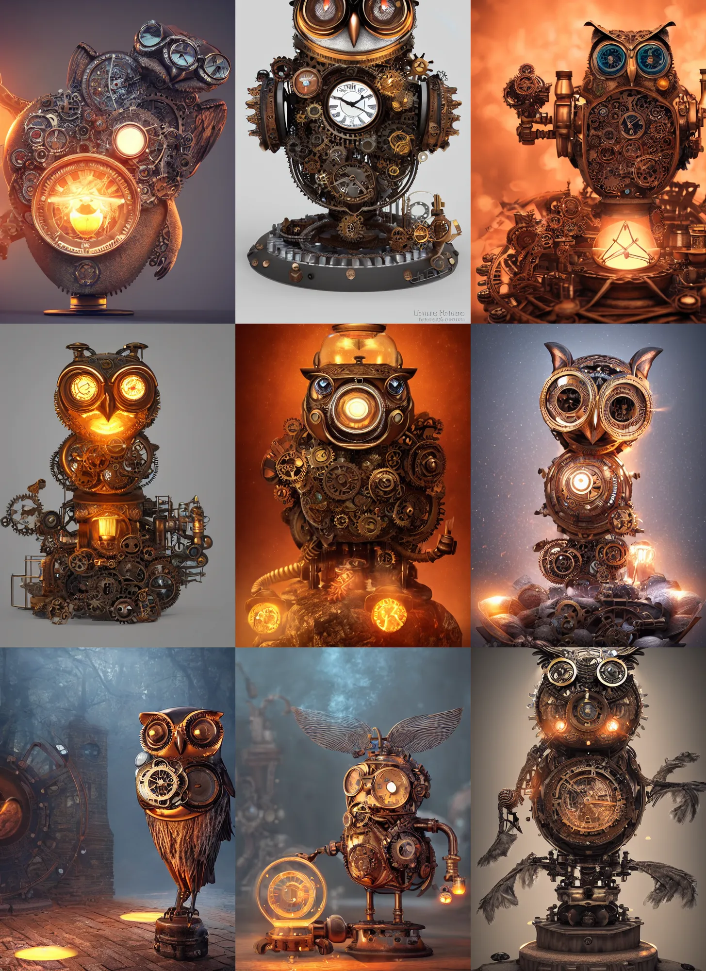 Prompt: mechanical steampunk owl, intricate detail, volumetric lighting, epic composition, hyper detailed, ultra realistic, sharp focus, octane render, volumetric, ray tracing, sense of awe, swirling mist, himalayan rocksalt lamp