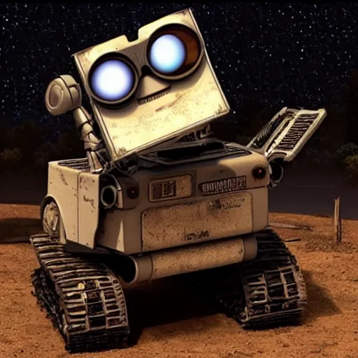 Image similar to wall - e but he's racist