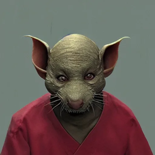 Prompt: Master Splinter Mugshot