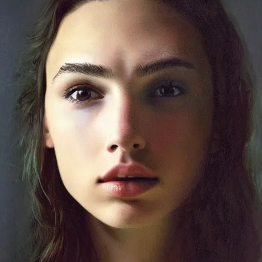 Image similar to a masterpiece portrait photo of a beautiful young woman who looks like an innuit gal gadot, symmetrical face