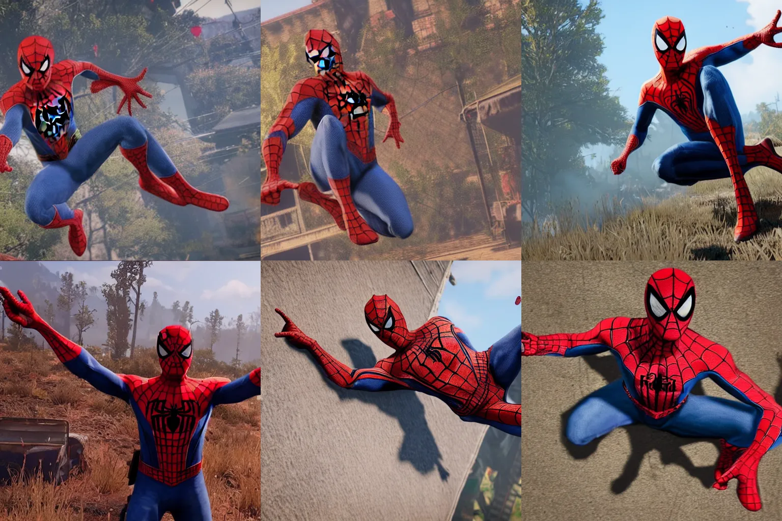 Prompt: spiderman in red dead redemption 2