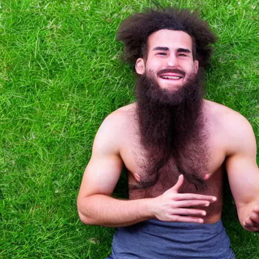 Image similar to high-resolution photograph of a lad showing off his hairy armpits